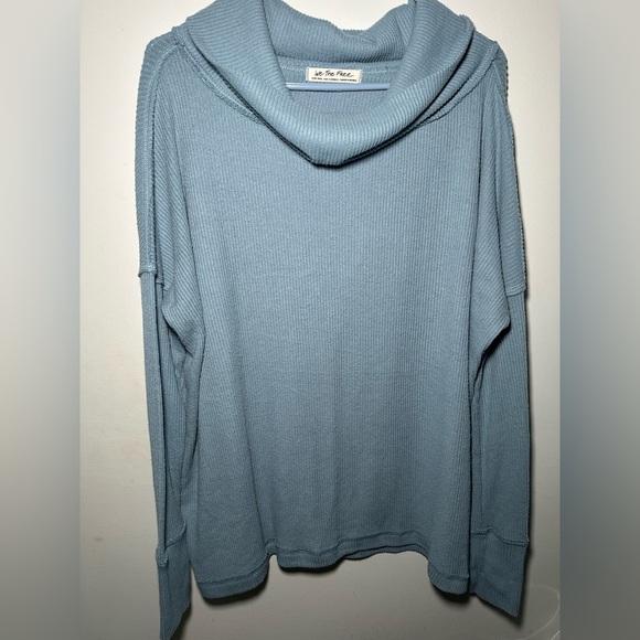 We The Free People Cozy Pointelle Knit Cowl Neck Slouchy Cross Back Sweater XS - Picture 12 of 15